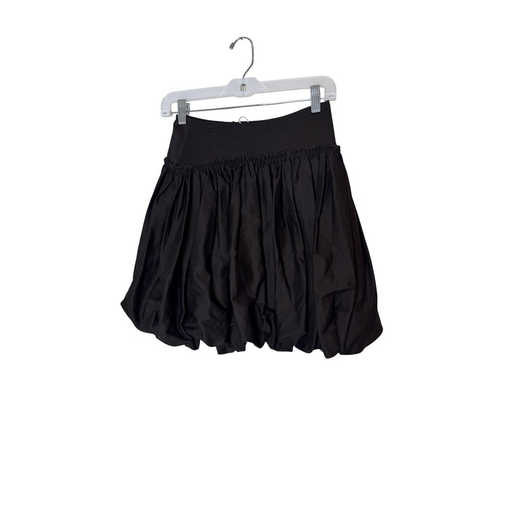 Zemeta Choco Balloon Skirt Womens Small Brown Bubble Hem Mini Lined Stretch
